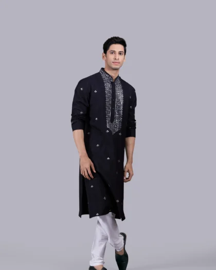 Black Banarasi Jacquard Silk Outfit with Thread, Gotapatti & Sequence Work