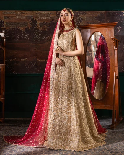 Radiant Legacy Gold Zardozi Bridal Gown