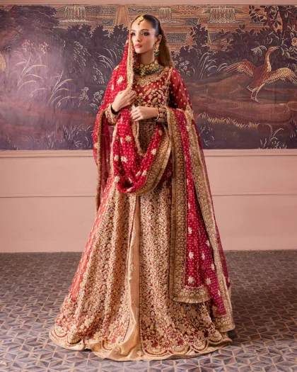 Timeless Maroon Zardozi Bridal Heirloom